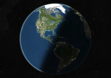 Globe Centered on the Americas